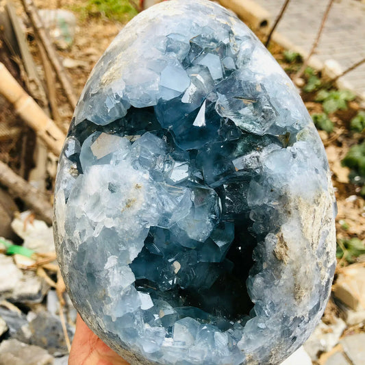 1PC Natural Celestite Crystal Druzy Cluster